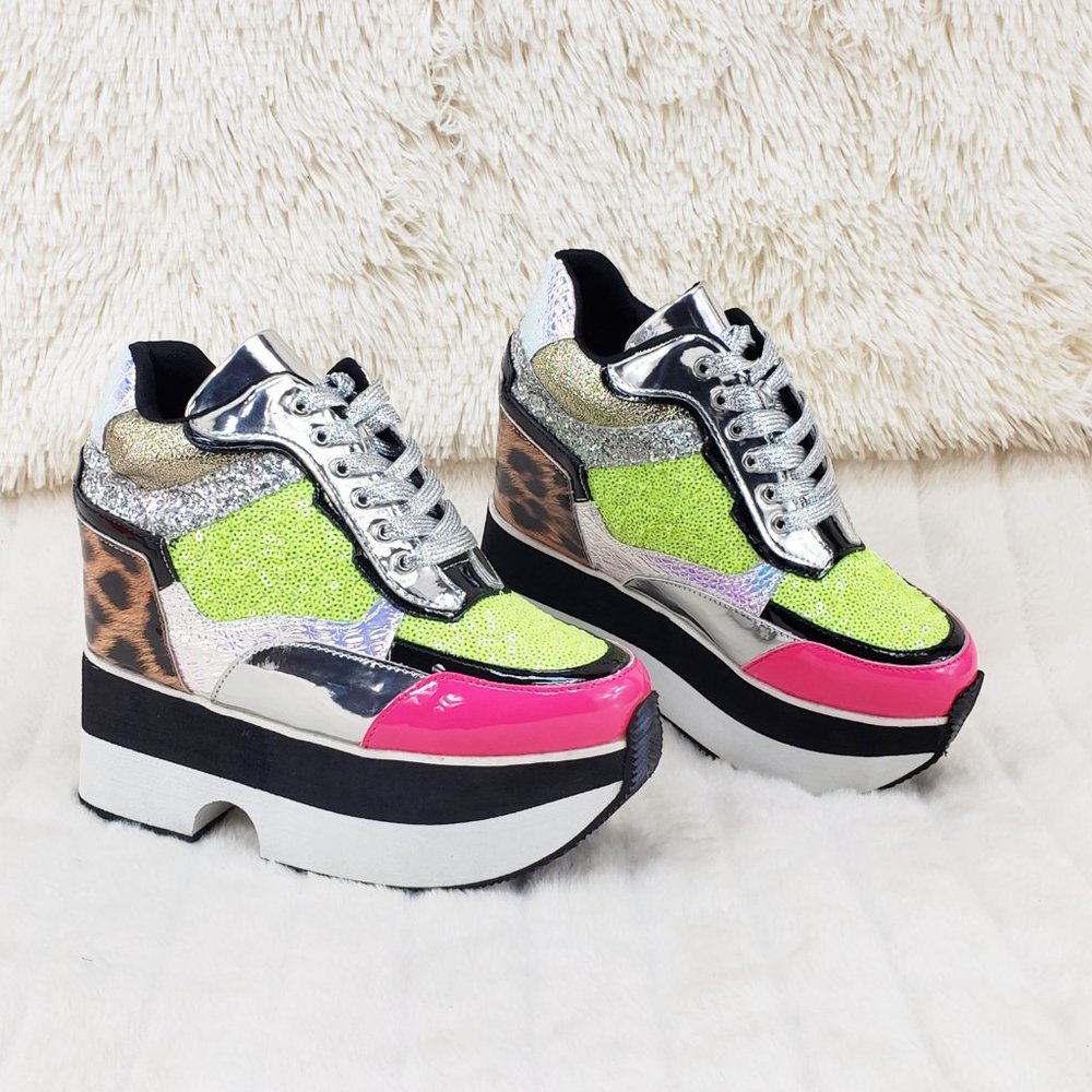 Kitchen Sink Hidden Wedge Platform Low Top Sneakers - Picture 3 of 13